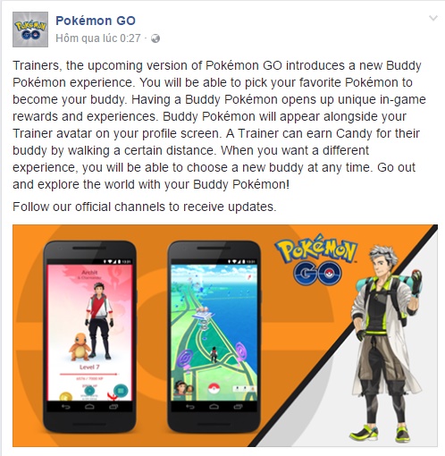 Người chơi sẽ có bạn đồng hành trong bản cập nhật của Pokémon GO - Ảnh 1.