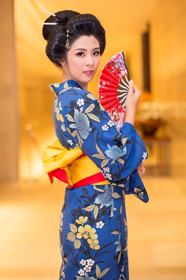 Hoa hậu Ngọc Hân, Mỹ Linh khác lạ trong trang phục kimono - Ảnh 5.