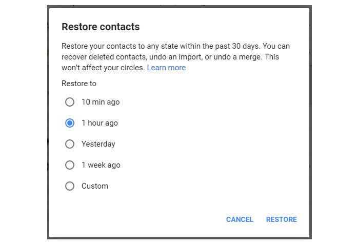 Cách khôi phục danh bạ đã xóa trên tài khoản Google - Ảnh 2. Cách khôi phục danh bạ đã xóa trên tài khoản Google - Ảnh 2.
