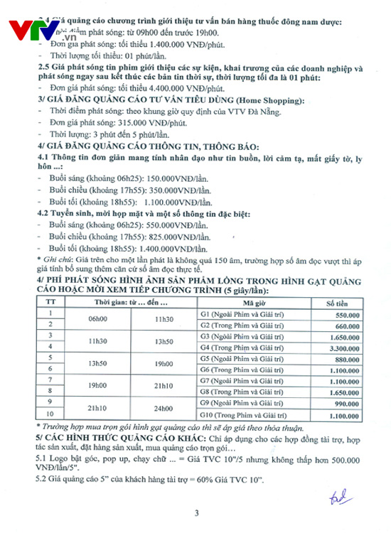 Bảng giá Quảng cáo trên kênh VTV8 (áp dụng từ ngày 1/1/2017) - Ảnh 3.