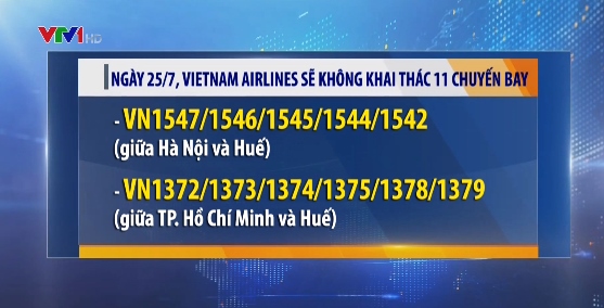 Ngày 25/7, Vietnam Airlines không khai thác 11 chuyến bay do bão số 4 - Ảnh 1.