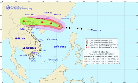 Ảnh hưởng bão số 6, Bắc Bộ có mưa to từ chiều tối nay (23/8) - Ảnh 1.