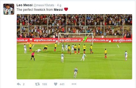 Lionel Messi đá phạt đẹp như mơ vào lưới Colombia - Ảnh 3.