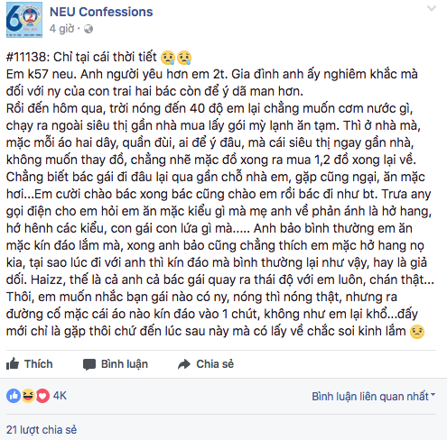Bị mẹ bạn trai ch&ecirc; v&igrave; tr&oacute;t mặc &aacute;o 2 d&acirc;y khi trời n&oacute;ng 40 độ - Ảnh 2.
