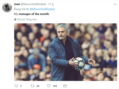 Fan M.U cho rằng Mourinho bị cướp trắng danh hiệu HLV xuất sắc nhất th&aacute;ng - Ảnh 6.