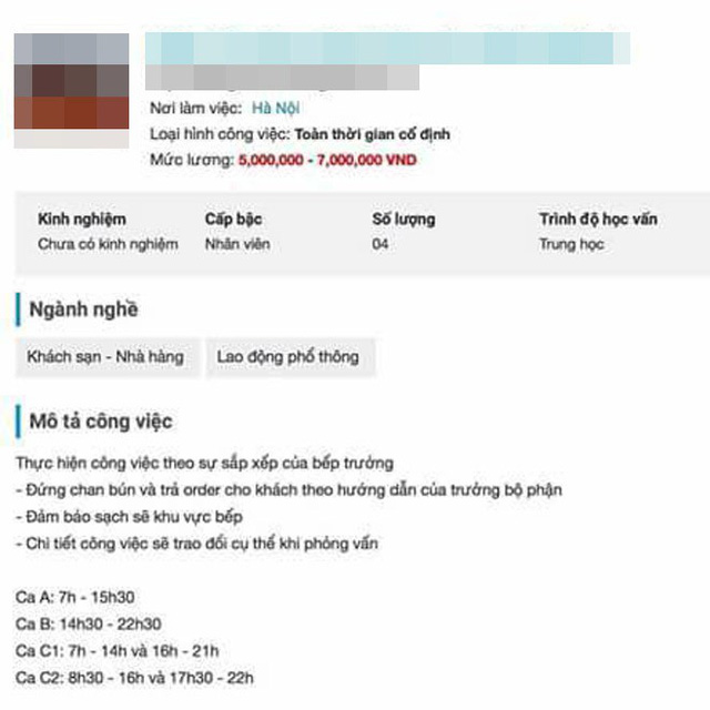 Sự thật mức lương 5 đến 7 triệu đồng/tháng cho nhân viên chan bún - Ảnh 2. Sự thật mức lương 5 đến 7 triệu đồng/tháng cho nhân viên chan bún - Ảnh 2.