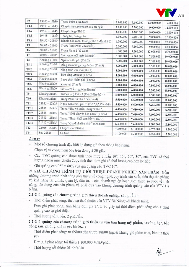 Biểu giá quảng cáo năm 2018 trên kênh VTV8 - Đài Truyền hình Việt Nam - Ảnh 2.