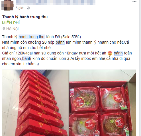 Cẩn trọng khi mua bánh Trung thu thanh lý qua mạng xã hội - Ảnh 1.