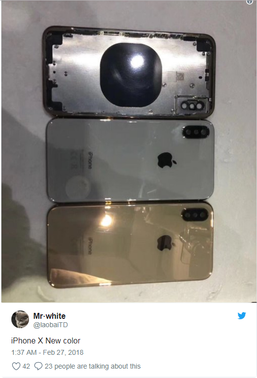 Lộ diện iPhone X phi&ecirc;n bản m&agrave;u v&agrave;ng s&agrave;nh điệu - Ảnh 1.