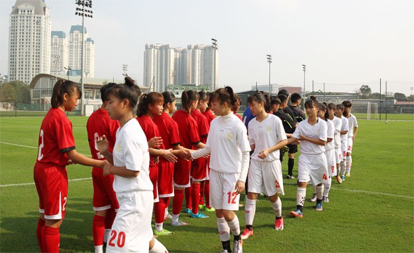 Đội dự tuyển nữ trẻ QG đá giao hữu với U16 nữ Hà Nội hưởng ứng ngày hội bóng đá nữ AFC - Ảnh 7. Đội dự tuyển nữ trẻ QG đá giao hữu với U16 nữ Hà Nội hưởng ứng ngày hội bóng đá nữ AFC - Ảnh 7.