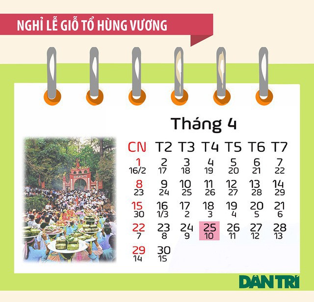 Người lao động được nghỉ mấy ngày dịp Giỗ Tổ Hùng Vương, 30/4 và 1/5? - Ảnh 1.