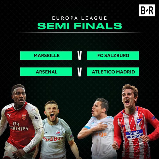 Bốc thăm bán kết Europa League: Arsenal - Atletico Madrid, Marseille - Salzburg - Ảnh 1.