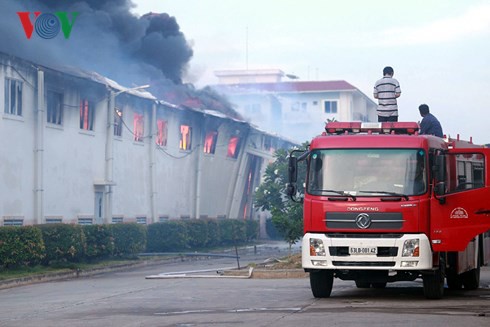 Cháy nhà máy sợi ở Tiền Giang - Ảnh 1.