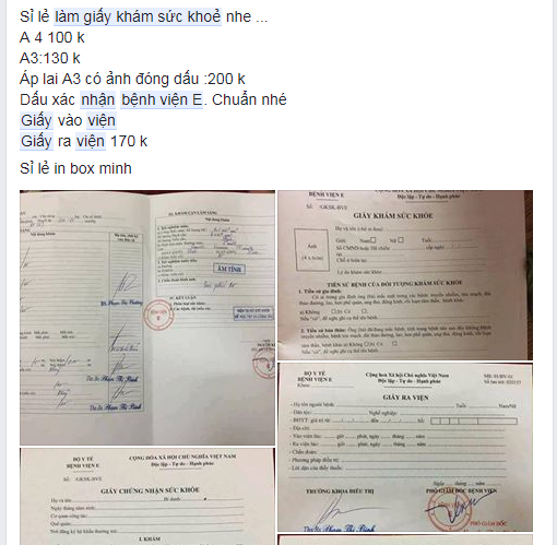 Bệnh viện E khẳng định Giấy khám sức khỏe đóng dấu bệnh viện được rao bán trên thị trường là giả - Ảnh 1.