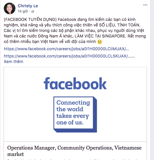 Facebook tuyển nhân sự cho thị trường Việt Nam - Ảnh 1.
