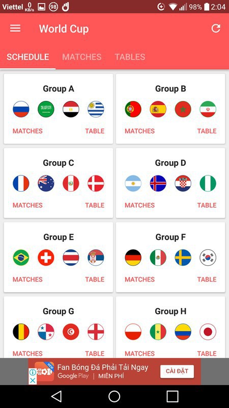 Lịch thi đấu thông minh - Ứng dụng không thể thiếu trên smartphone trong mùa World Cup 2018 - Ảnh 1.