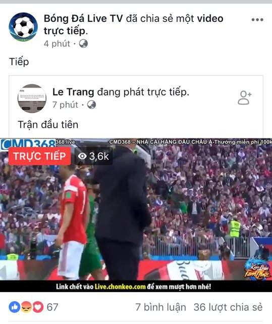 Tình trạng vi phạm bản quyền FIFA World Cup™ 2018 xuất hiện tràn lan trên Facebook, Youtube... - Ảnh 6.