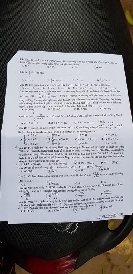 Đề thi trắc nghiệm môn Toán THPT quốc gia 2018 - Ảnh 7.
