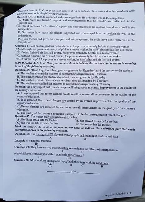 Đề thi tiếng Anh THPT Quốc gia năm 2018 - Ảnh 10.