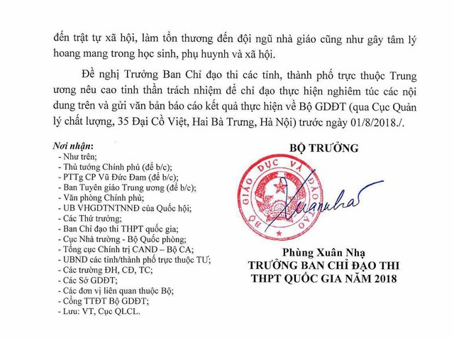 Bộ trưởng Bộ GD&ĐT: Rà soát kết quả thi THPT Quốc gia 2018 trên cả nước - Ảnh 2.