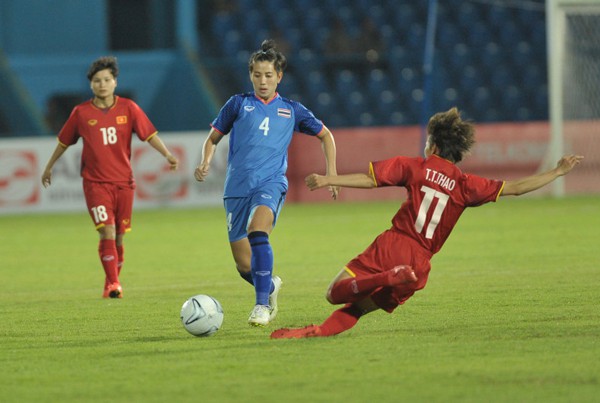 ASIAD 2018: Thắng kịch tính Thái Lan, ĐT nữ Việt Nam vào tứ kết - Ảnh 1.