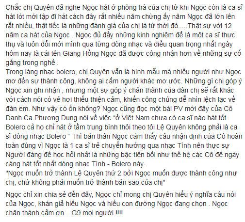 Giang Hồng Ngọc viết tâm thư chia sẻ phát ngôn ước làm Lệ Quyên thứ 2 - Ảnh 2.