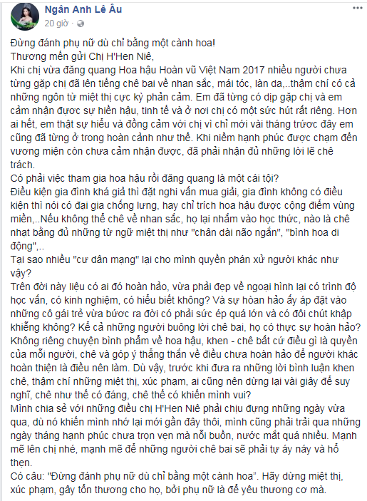 Hoa hậu Đại dương gửi tâm thư động viên tân Hoa hậu Hoàn vũ Hhen Niê - Ảnh 1.