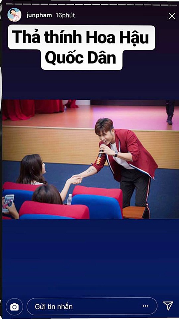 Sau khi &ldquo;thả th&iacute;nh&rdquo;, Jun Phạm lại c&ocirc;ng khai nắm tay Đỗ Mỹ Linh - Ảnh 2.