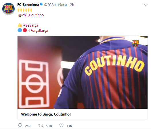 Barcelona hoan hỉ giới thiệu áo đấu của Coutinho - Ảnh 1.