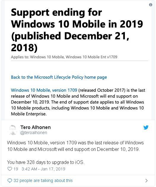 Microsoft chính thức khai tử Windows 10 Mobile vào 10/12/2019 - Ảnh 1.