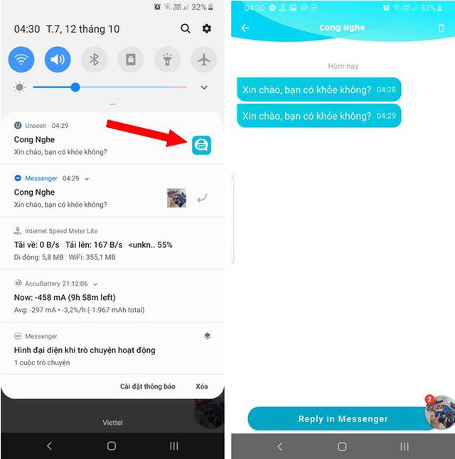 Mẹo hay giúp đọc tin nhắn trên Facebook Messenger, WhatsApp... mà người gửi không hay biết - Ảnh 3.