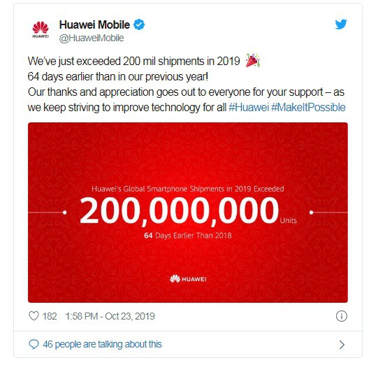 Chưa hết năm 2019, Huawei tuyên bố đã bán được 200 triệu smartphone - Ảnh 1.