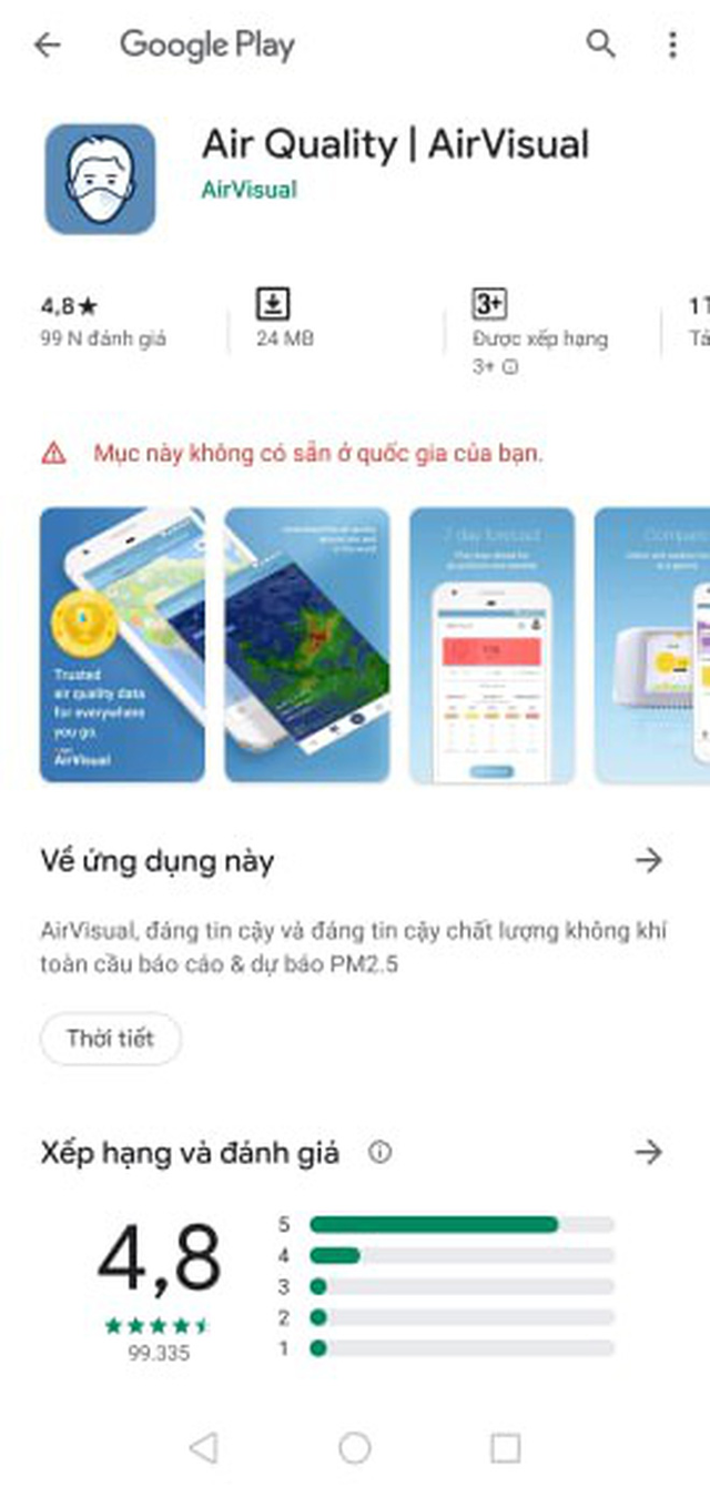 AirVisual chặn người dùng Việt vì hứng chịu bão đánh giá 1 sao - Ảnh 1.