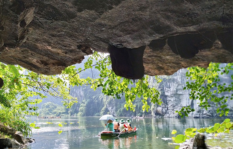 A stunning view seen at the exit of the cave