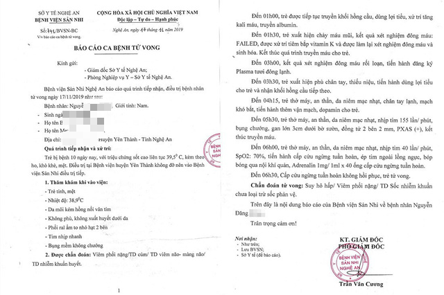 Nghệ An: Thông tin ban đầu vụ bé 10 tháng tuổi tử vong sau khi tiêm kháng sinh. - Ảnh 1.