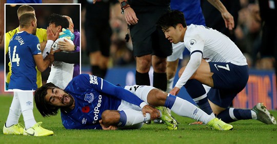 Everton 1-1 Tottenham: Son Heung Min nhận thẻ đỏ, Tottenham mất điểm phút bù giờ - Ảnh 1.