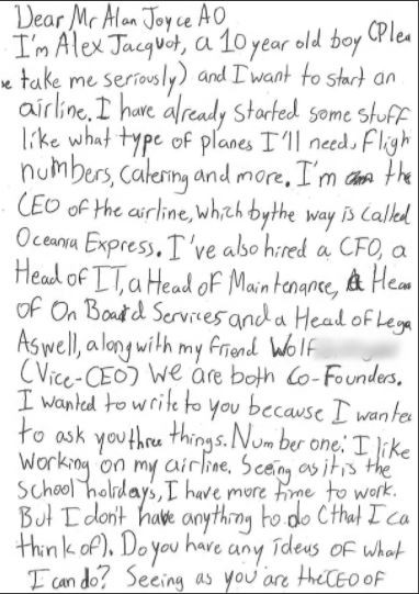 Sửng sốt với cách giám đốc hãng hàng không Mỹ trả lời thư của cậu bé 10 tuổi - Ảnh 1.