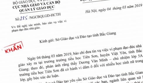 Sở GD&ĐT Bắc Giang nói gì về vụ thầy giáo dâm ô học sinh lớp 5? - Ảnh 1.