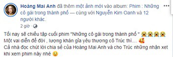 Diễn viên Hoàng Mai Anh: Trúc trong Những cô gái trong thành phố là vai diễn để đời - Ảnh 1.