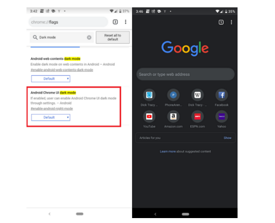 Chú ý: Google Chorme trên Android đã có thể dùng ở chế độ Dark Mode - Ảnh 1.