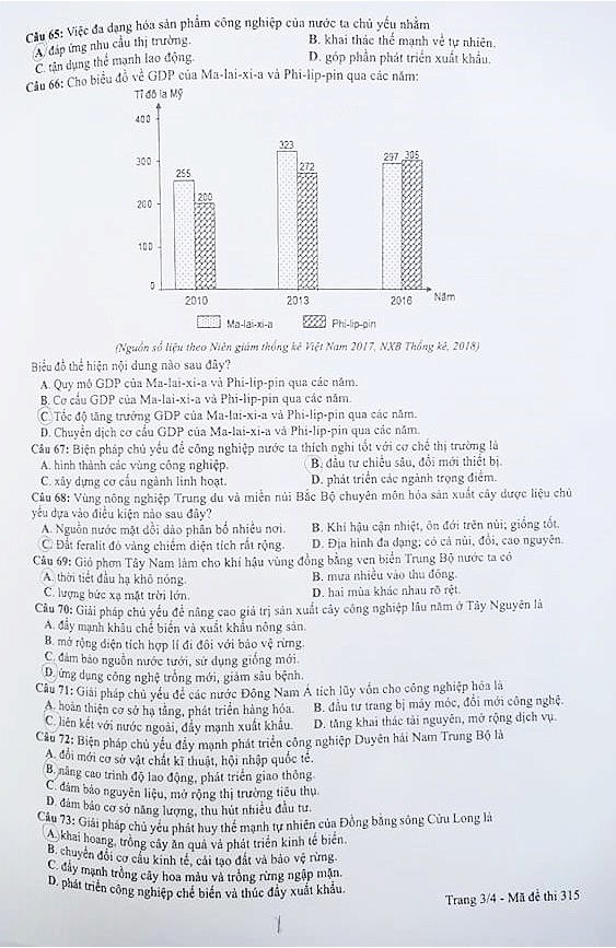 Đề thi Khoa học xã hội tại Kỳ thi THPT Quốc gia 2019 - Ảnh 15.