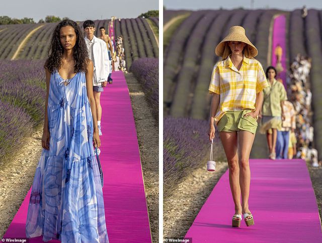 Xao xuyến trước sàn catwalk nằm giữa cánh đồng hoa oải hương - Ảnh 14.