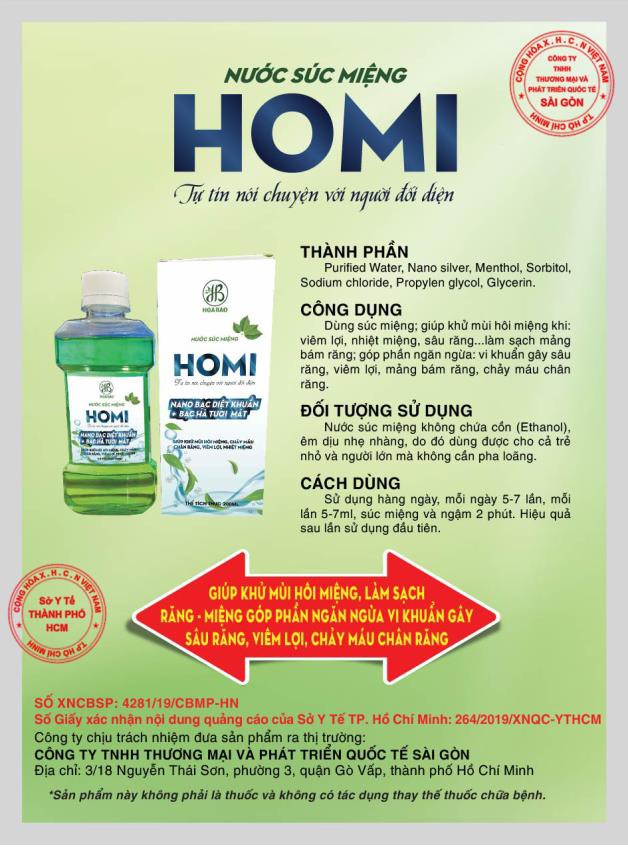 Nước súc miệng bạc hà Homi làm sạch răng miệng mỗi ngày - Ảnh 2.