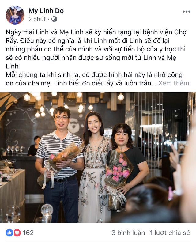 Hoa hậu Đỗ Mỹ Linh cùng mẹ đăng ký hiến tạng - Ảnh 1.