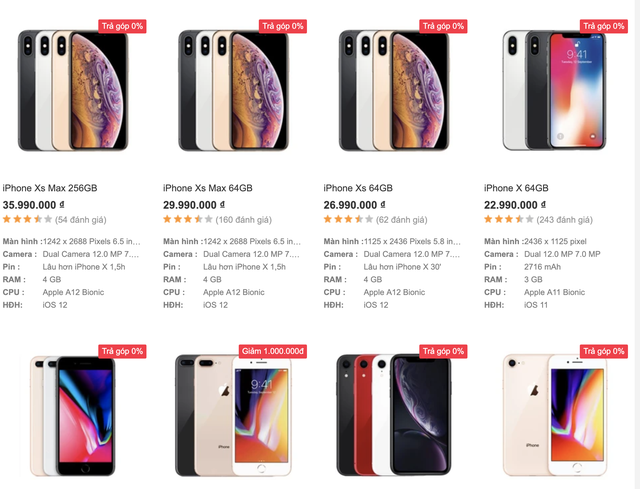 iPhone XS, XS Max dung lượng lớn biến mất khỏi kệ hàng tại Việt Nam - Ảnh 1.