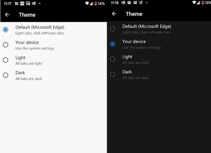 Microsoft Edge hỗ trợ chế độ nền tối trên Android - Ảnh 1.