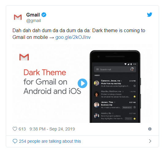 Người dùng Gmail chính thức có thể sử dụng ở chế độ Dark Mode - Ảnh 1.