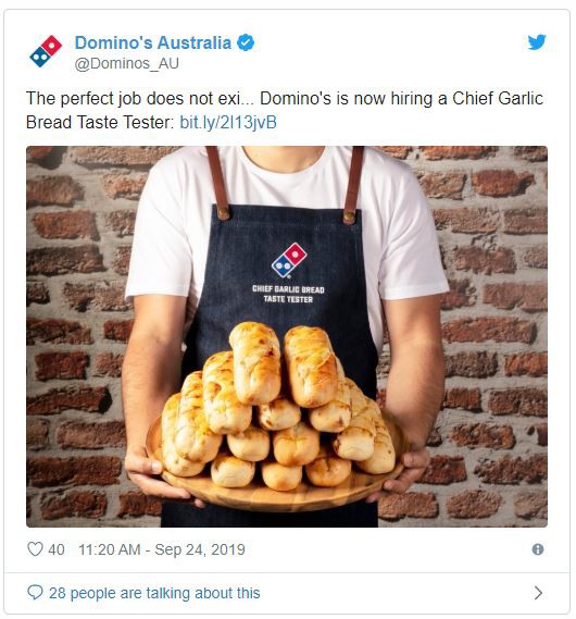 20 USD/giờ cho người dám thử bánh tỏi của Domino’ Pizza - Ảnh 1.