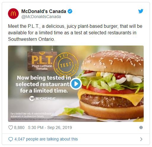 McDonald’s sẽ bán bánh burger chay tại Canada - Ảnh 1.