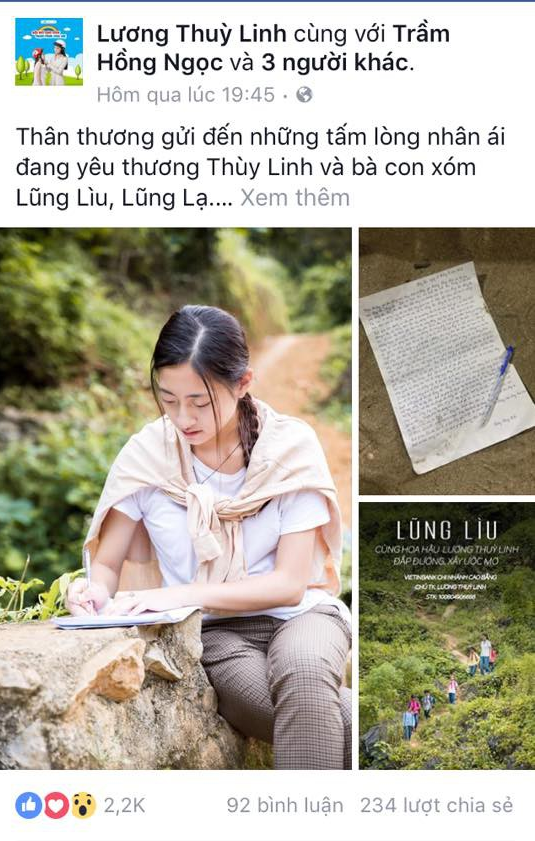 Hoa hậu Lương Thùy Linh và bức thư viết tay xúc động kêu gọi cho dự án “Đắp đường, xây ước mơ” - Ảnh 3.